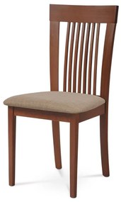 Drevená stolička vo farbe čerešňa čalúnená látkou