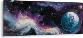 Obraz - Maľovaný vesmír (120x50 cm)