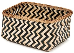 Súprava 3 úložných bambusových košíkov Compactor Natural And Black Bamboo