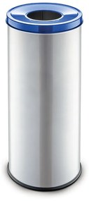 Kovový kôš na triedený odpad 45 L strieborný, papier