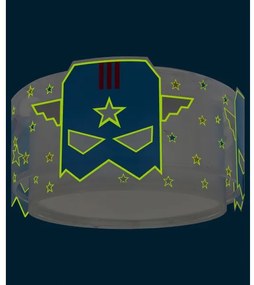 Dalber 61816 - Detské stropné svietidlo MODRÁ HERO 2xE27/15W/230V