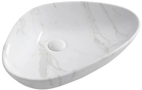 Sapho Sapho, DALMA keramické umývadlo na dosku 58,5x39 cm, imitácia kameňa-carrara, MM217