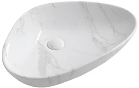 Sapho Sapho, DALMA keramické umývadlo na dosku 58,5x39 cm, imitácia kameňa-carrara, MM217