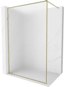 Mexen Kioto-F, sprchová zástena s rámom 130 x 202 cm, 8 mm sklo námraza, zlatý lesklý profil, 800-130-104-50-30