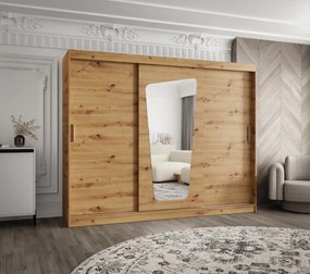 Šatníková skriňa 250 cm Mokka (dub artisan). Akcia -20%. Vlastná spoľahlivá doprava až k Vám domov. 1126039