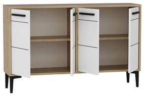 Komoda Daduko (dub zafírový + biela) . Vlastná spoľahlivá doprava až k Vám domov. 1095299