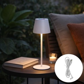 Stolná lampa biela vrátane LED stmievateľná a nabíjateľná RGB IP54 - Murdock