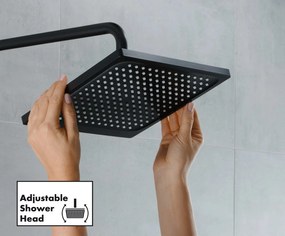 Hansgrohe Vernis Shape, Showerpipe 240 1jet EcoSmart 9 l, s termostatom, čierna matná, HAN-26429670
