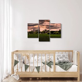 Obraz krajiny s kostolom (90x60 cm)