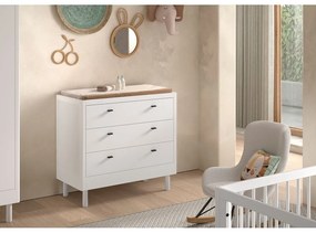 Biela detská komoda z bukového dreva 100x95x55 cm Forrest – Vipack
