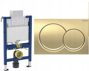 Geberit Rám na Wc Nízky H 82 cm so zlatým tlačidlom, okrúhle tlačidlá