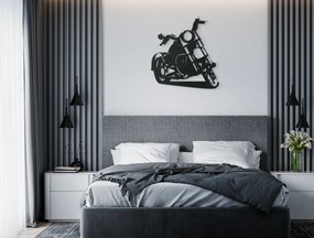 drevko Drevená nálepka na stenu Chopper Rozmer obrazu: 35,5 x 32,5 cm, Farba dekorácie: Čierna