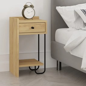 Nočný stolík v dekore duba s poličkami v prírodnej farbe Mercure – Marckeric