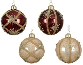 Sklenená guľa so vzorom - sada 2ks Variant: Bordové
