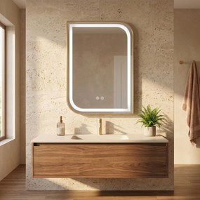Rea Zone, LED zrkadlo, 60x80 cm, zlatá matná, HOM-00209