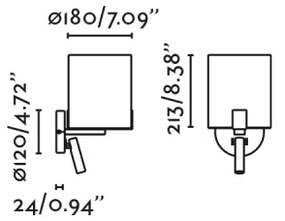 FARO 20053 - LED Nástenná lampa NILA 1xE27/15W/230V + LED/3W krémová/čierna