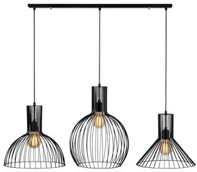 Čierne závesné svietidlo s kovovým tienidlom Fellini – Opviq lights