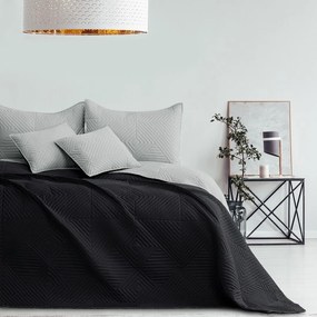 Prešívaný prehoz na posteľ SOFTA 220x240 čierno-šedý