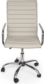 Taupe kancelárska stolička z imitácie kože Perth – Yes Everyday