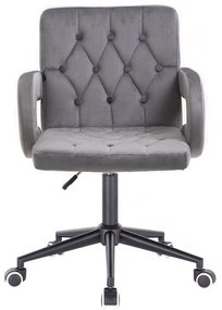 LuxuryForm DESIGN Stolička BOSTON VELUR na čiernej podstave s kolieskami - šedá