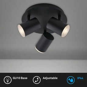 Briloner&nbsp;10476229 - Kúpeľňové bodové svietidlo 3xGU10/5W/230V IP44 čierna