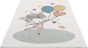 DomTextilu Dievčenský krémový koberec dievčatko s balónmi 41826-197173