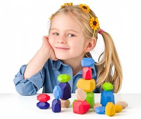 Balančná hra - Drevené kamene - 21 ks