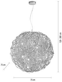 Paul Neuhaus 2019-21 - Luster na lanku SAREA 15xG9/40W/230V strieborná