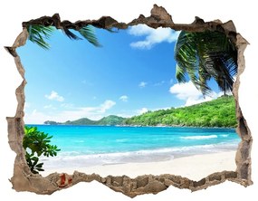 Nálepka fototapeta 3D výhled Seychelles beach nd-k-61515092