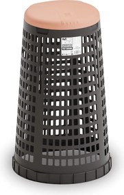 Plastový odpadkový kôš na 120 l vrecia, čierny, červené veko
