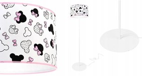 Detská stojacia lampa Minnie, 1x textilné tienidlo so vzorom, o
