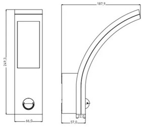 LED Vonkajšie nástenné svietidlo so senzorom LED/15W/230V IP54