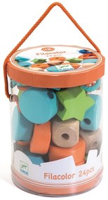 Farebné drevené koráliky – 24 ks