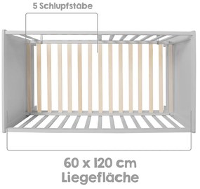 Svetlosivá postieľka 60x120 cm – Roba