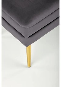 Prešívaná lavica s úložným priestorom VELVA 37x78 cm šedá/zlatá