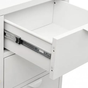 vidaXL Komoda biela 75x35x70 cm oceľ a tvrdené sklo-