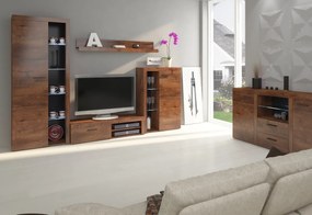 Obývacia stena RUMBA, 270x190x40, sivá/dub lefkas