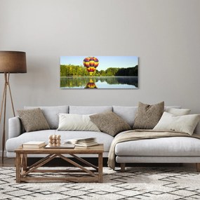 Obraz teplovzdušného balóna na jazere (120x50 cm)