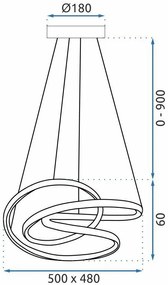 Toolight Toolight, LED stropné svietidlo 50cm, 32W + diaľkové ovládanie, G006-CP, čierna, OSW-09747