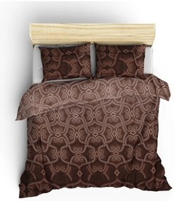 Hnedé obliečky na dvojlôžko z bavlneného saténu 200x200 cm Pandora – Mijolnir