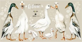 Samolepka do detskej izby bielej kačice 78x40cm