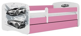 Detská posteľ Babydreams pretekárske auto ružová