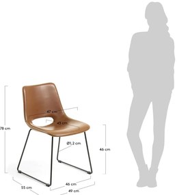 Hnedá jedálenská stolička Kave Home Zahara