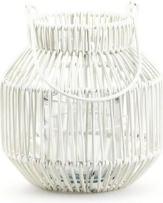 Kovová lucerna MAREN HALO 18,5 cm, biela
