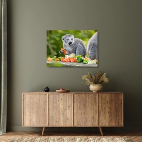 Sklenený obraz lemura (70x50 cm)