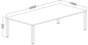Konferenčný stôl ProOffice 100 x 200 x 74,2 cm, buk