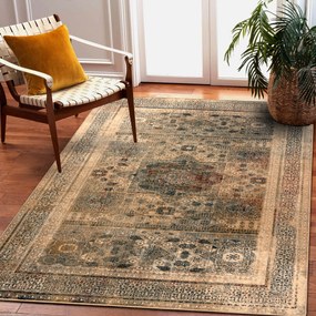 Vlnený koberec OMEGA MAMLUK Rozeta vintage krémová Veľkosť: 235x350 cm