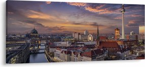Obraz - Západ slnka nad Berlínom (120x50 cm)