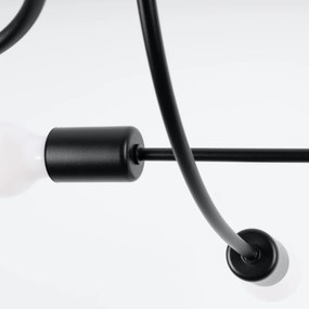 Stropné svietidlo Levar 6, čierne telo svietidla