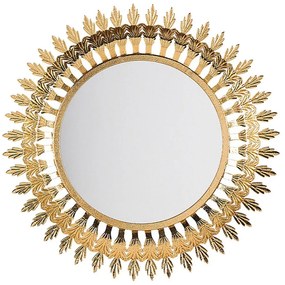 Nástenné zrkadlo ø60 cm zlaté VOREY Beliani